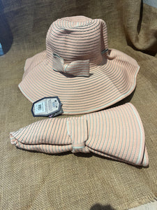 Pink and Gold roll up hat
