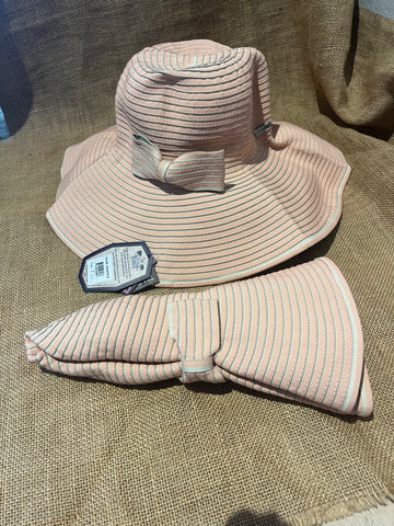 Pink and Gold roll up hat