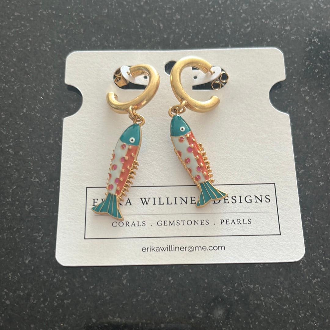 La Pesca Earrings by Erika Williner-Aqua