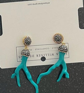 Ines Aqua Coral Earrings by Erika Williner