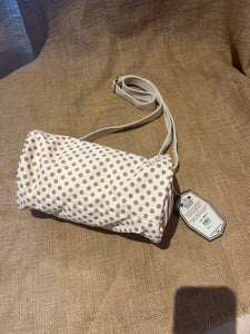 Cream and Gold polka dot crossbody purse