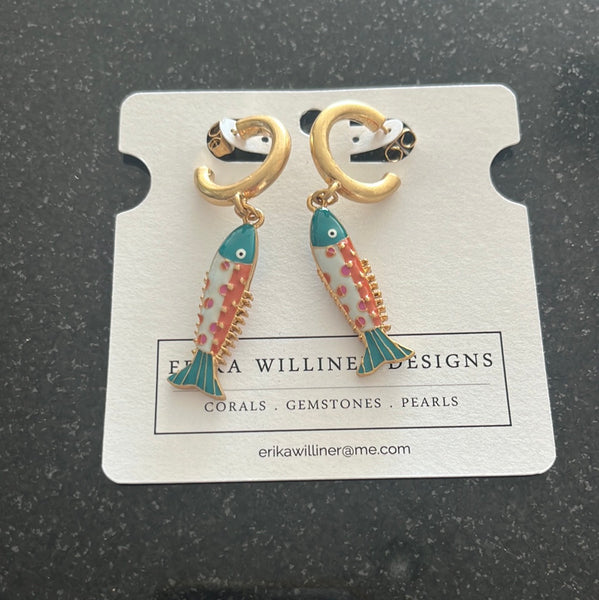 La Pesca Earrings by Erika Williner-Aqua