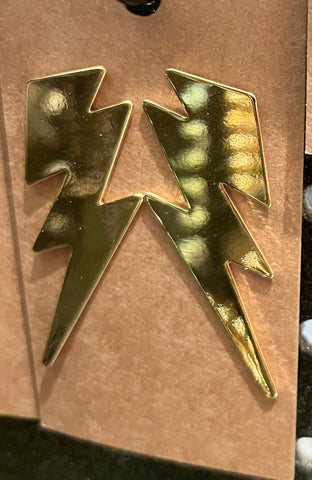 Giant Lightning bolt earrings by Strutt