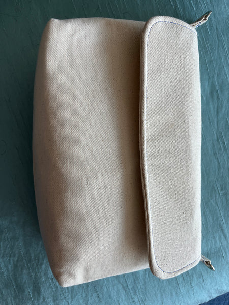 Tan Canvas Large Clutch