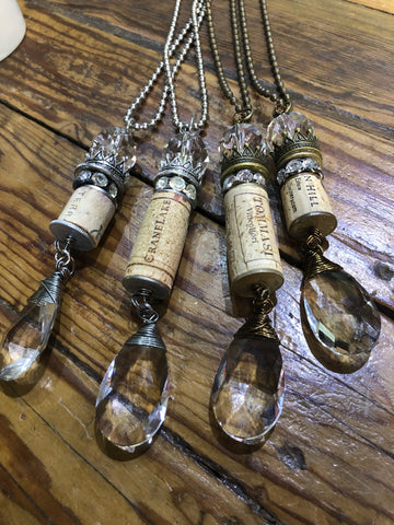 Handmade wine cork necklace