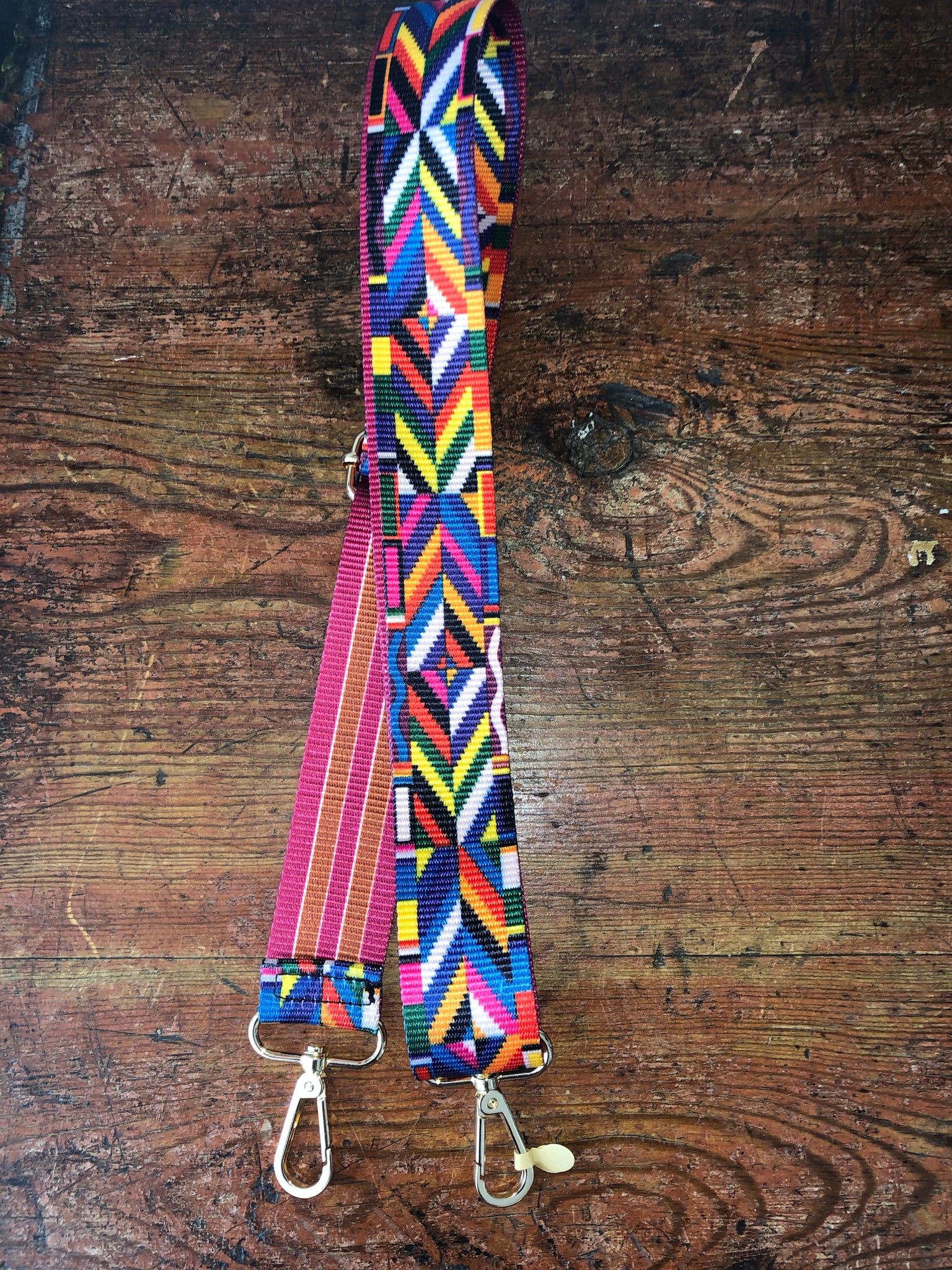 Guitar strap for crossbody purse-Aztec print