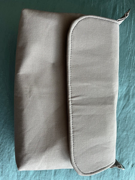 Taupe Canvas Large Clutch