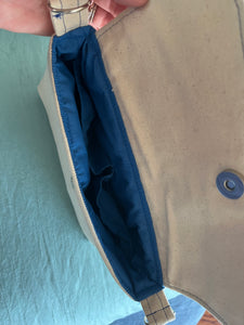 Tan Canvas Large Clutch
