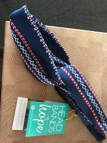 Red White and Blue knotted headband