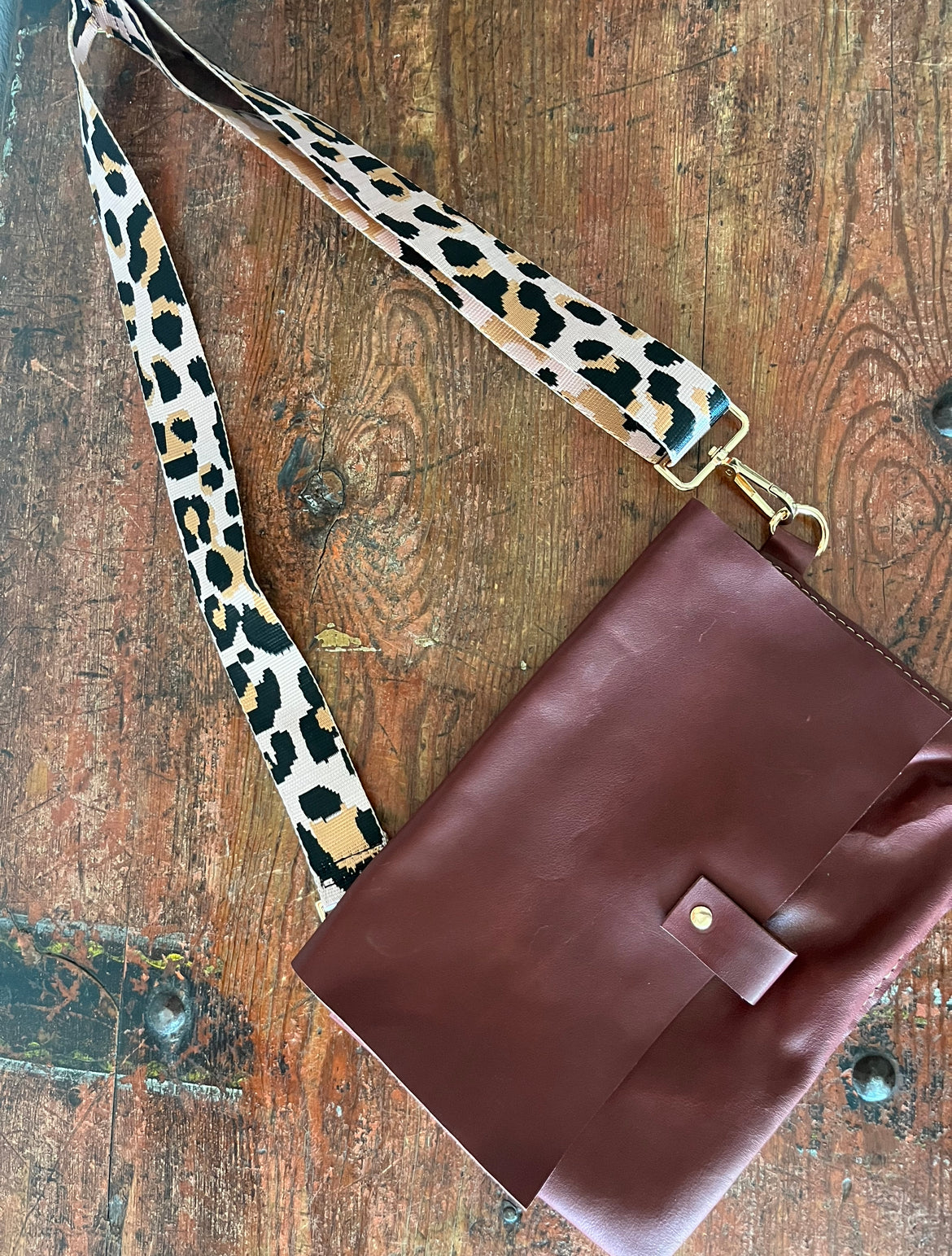 Hand stitched leather -Brown(strap sold seperately)