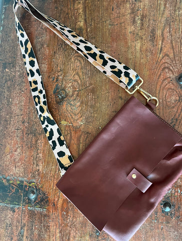 Hand stitched leather -Brown(strap sold seperately)